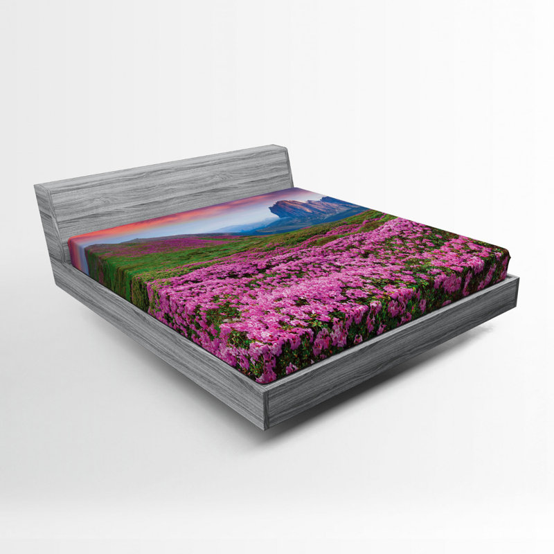 Microfiber Floral Fitted Sheet, Full Fitted Sheet