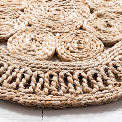 Natural Fiber Hand Woven Jute Solid Color Rug