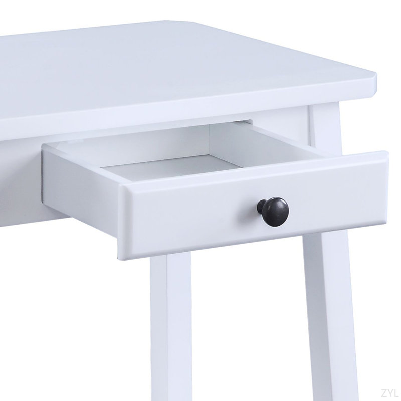 White Finish Accent Table, White