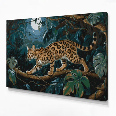 Big Cats Margay Gray Canvas Wall Art