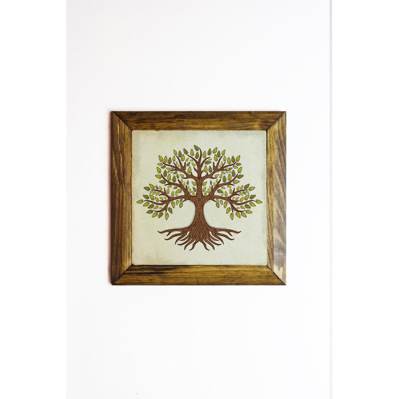 Superbe peinture encadrée décorative, 10,2 po x 10,2 po | Œuvre d'art 100% pierre avec cadre 100% bois (épaisseur: 0,8 pouce) | Impression UV pour des couleurs éclatantes | Parfait pour la décoration intérieure et les cadeaux uniques