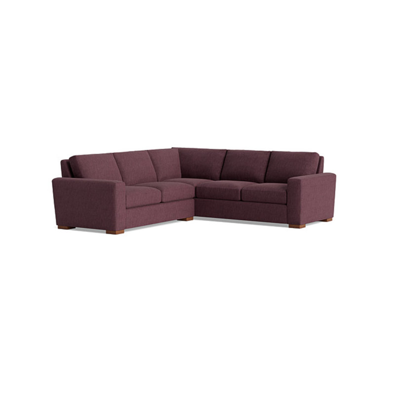 Couch Potato Sectional, Right Hand Facing, Performance Weave - Aubergine