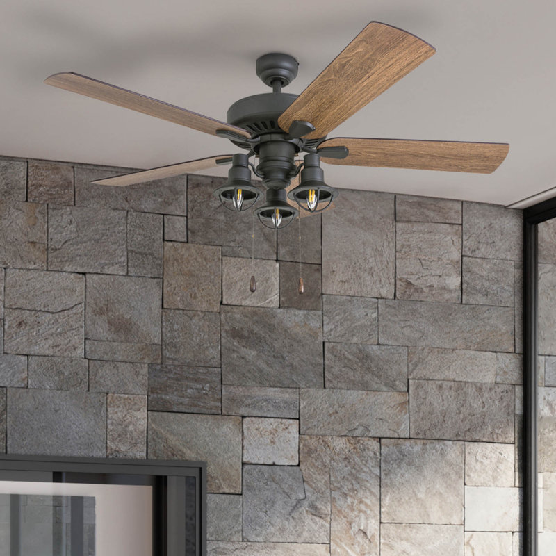Arlea 52" Ceiling Fan with LED Light, Standard No Remote