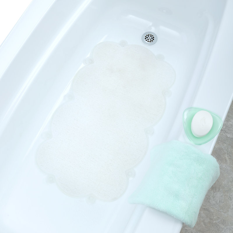 Tapis de douche antidérapant en plastique / vinyle Loehr Cloud, Clair