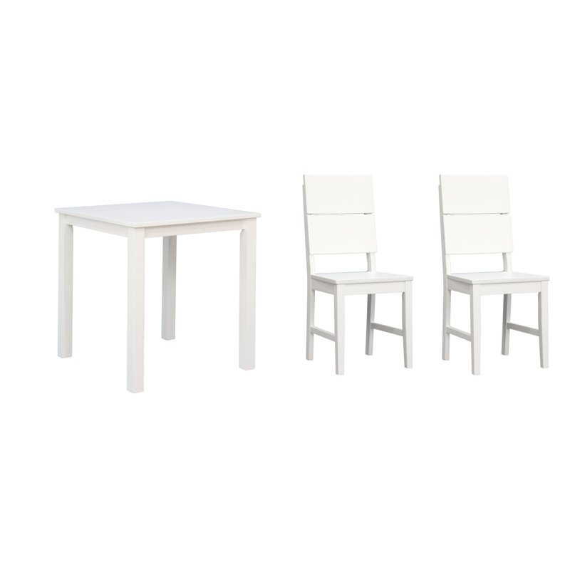 Selayah 2 - Person Rubberwood Solid Wood Dining Set, White