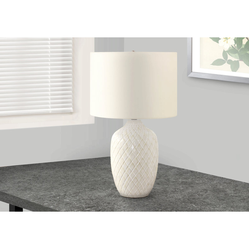Lampe de table Lighting, céramique, abat-jour ivoire / crème, transitionnel