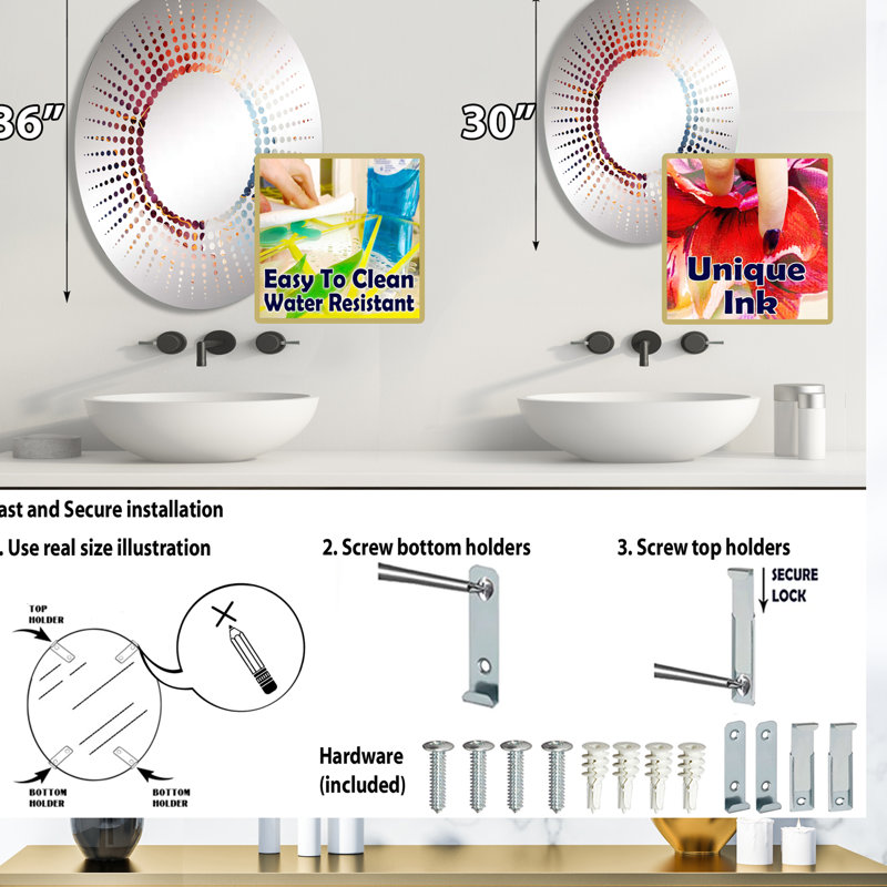 Rouge et bleu céleste éclat de marbre céleste - miroir décoratif étoile ovale, L 20 po x H 30 po