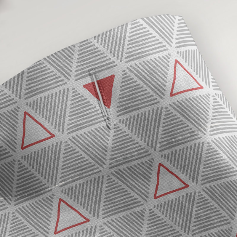 Rideau de douche simple à triangles à main classique Patricia Geoffrey, Rouge