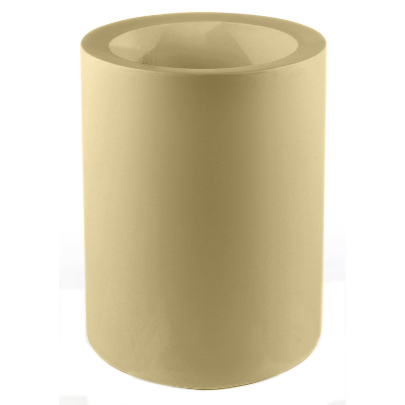 Cilindro - High Resin Pot Planter - Simple, Ecru, 29.5" H x 19.75" W x 19.75" D