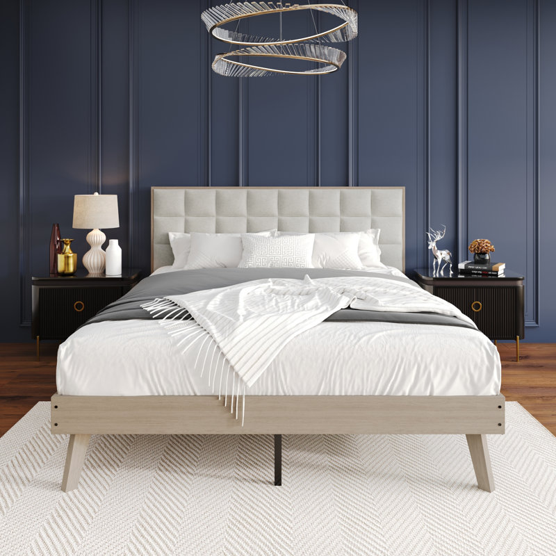 Tashanique Upholstered Platform Bed, Queen, Antique Gray