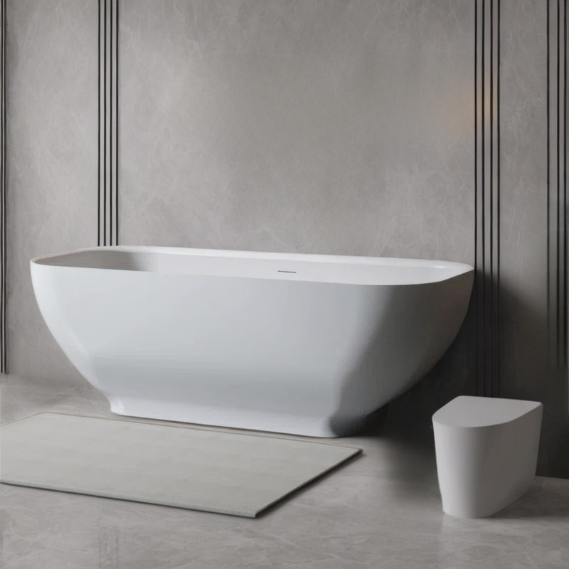 Baignoire de trempage autoportante en porcelaine 67 "x 29,5"
