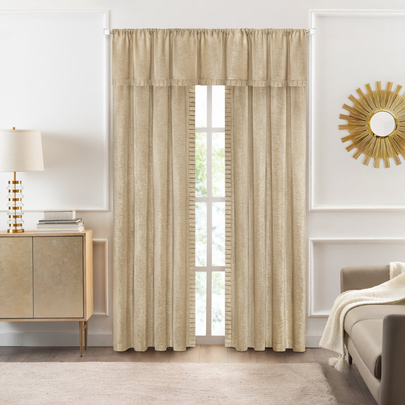 Molini Semi Sheer Single Curtain Panel, Tan, 52" W x 84" L