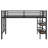 Metal Loft Bed With Storage Shelf, Ladder And Guardrails