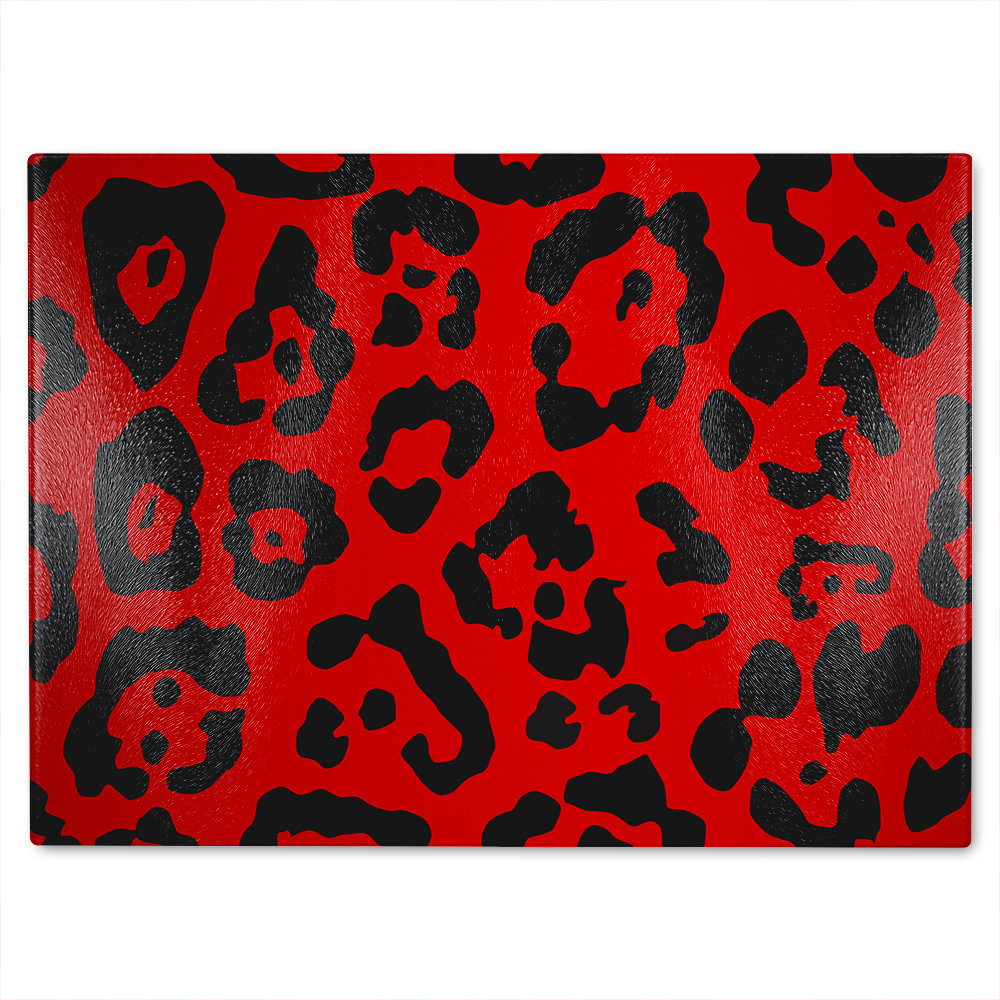 Leopard Print Glass Chopping Board