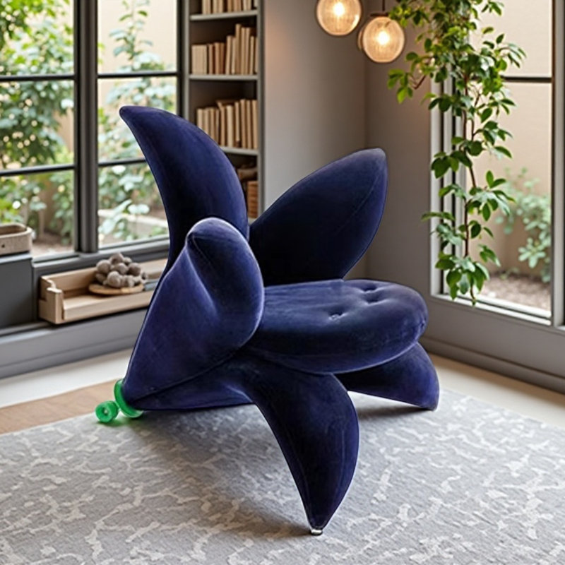 Simple and Creative Flower-Shaped Sofa Chair, Bleu