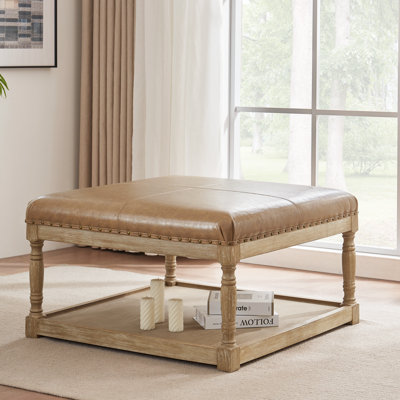 Cristan Faux Leather Ottoman
