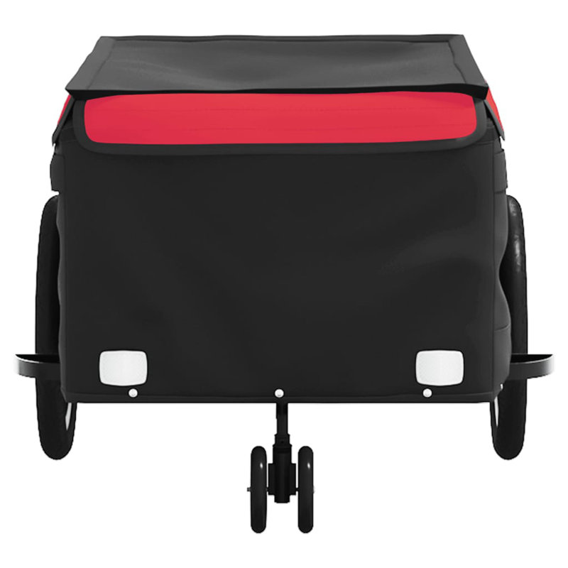 Red and Black Iron Bicycle Cargo Trailer with Tow Bar