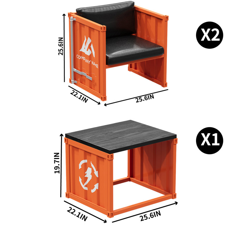 Ensemble de table et chaises de style industriel