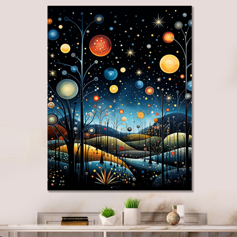 Cosmic Planets Dreams Landscape II - Fantasy, art mural, Toile tendue, 32" H x 24" W