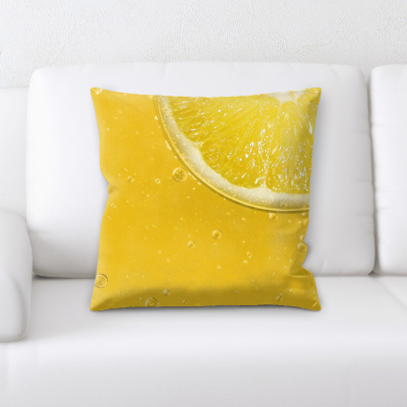 Housse et insert de coussin carré citron