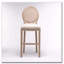 Country Wooden Barstools Rattan Back With Upholstered Seating