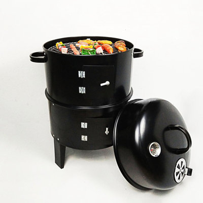 Appareil de cuisson extérieur en acier inoxydable - Chaleur uniformément répartie pour des plats savoureux - Four à braiser de style américain - Chauffage homogène - Barbecue parfait