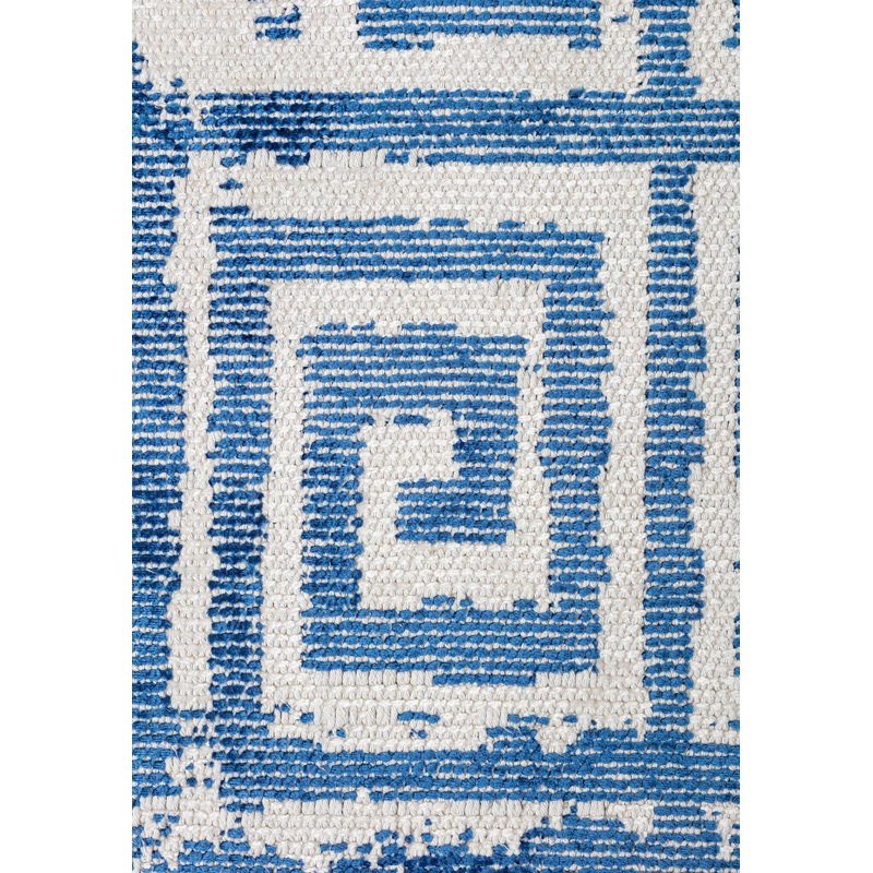 Labyrinthe contemporain délavé, Rectangle 7 pi 10 po x 11 pi 2 po
