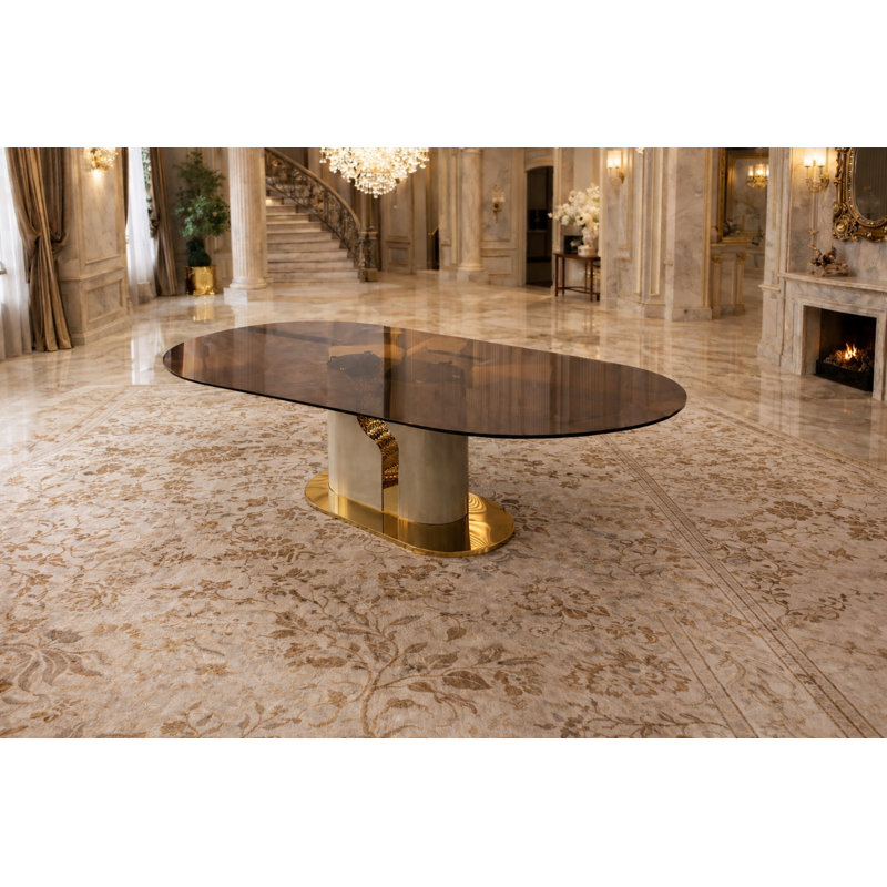Infinity Oval Glass Dining Table