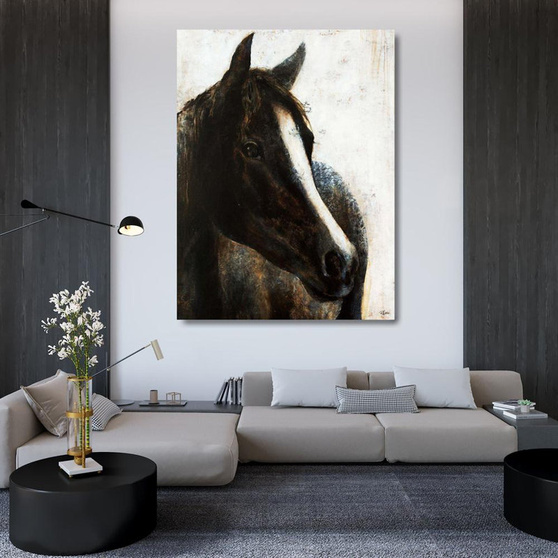 «Red Barrel Studio® Drotar, Rikki Gallery», art sur toile tendue: étalon brun, H 47 po x l 36 po