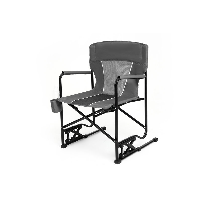 Chaise berçante d'extérieur pour la détente - Poche à boisson pliante portative et camping confortable avec support pour boisson confortable pour le dos