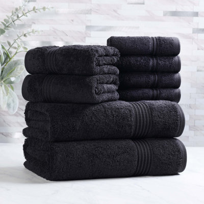 Alexia Heritage Certified Egyptian Cotton Soft Absorbent Luxury 8 Piece Bathroom Towel Set