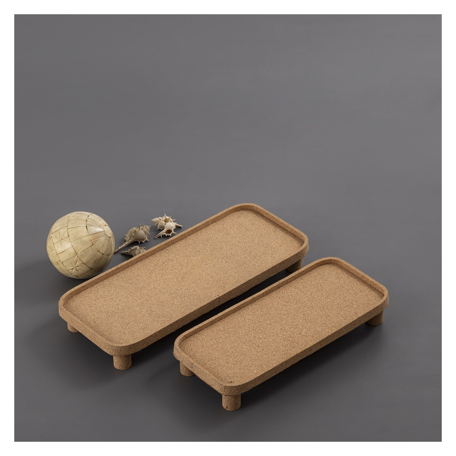 Rectangle Cork Platter Large, 7.5"Wx15.25"Dx2.25"H