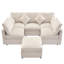 Canapé modulaire 86,6 po Canapé modulaire en U Canapé-lit Canapé en L avec repose-pieds mobile et deux ports USB pour le salon (ancien SKU: N719S001680A), beige-129574492-129574493
