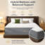 Matelas hybride complet, ressorts ensachés et surmatelas à mémoire de forme, fermeté moyenne-1325525335