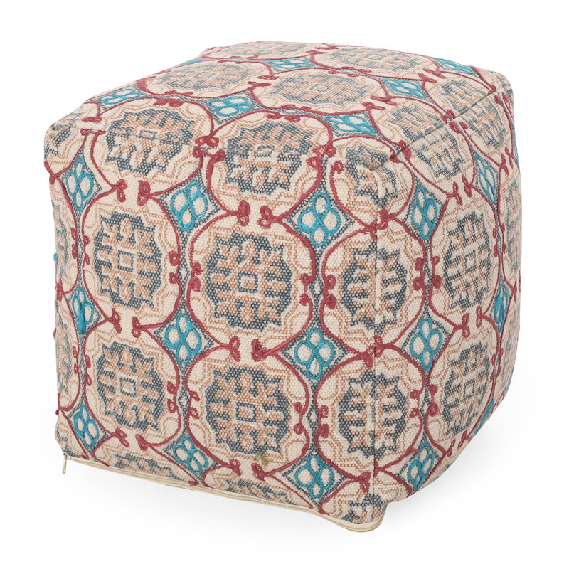 Pouf en tissu multicolore - repose-pieds et confortable pour la maison, capacité de poids de 250 lb, nettoyage des taches, repose-pieds fait à la main, confort,