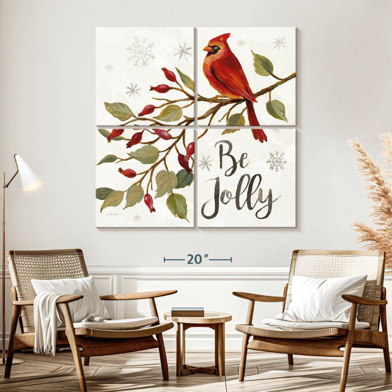 Lelend Cardinal Christmas I, 57" H x 57" W