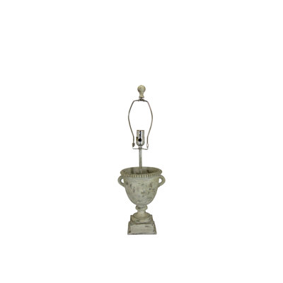 Lampe de table urne blanchie