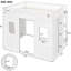 Lit mezzanine double en bois massif blanc avec une surface de couchage stable et confortable pour un look élégant-321253600-321253601