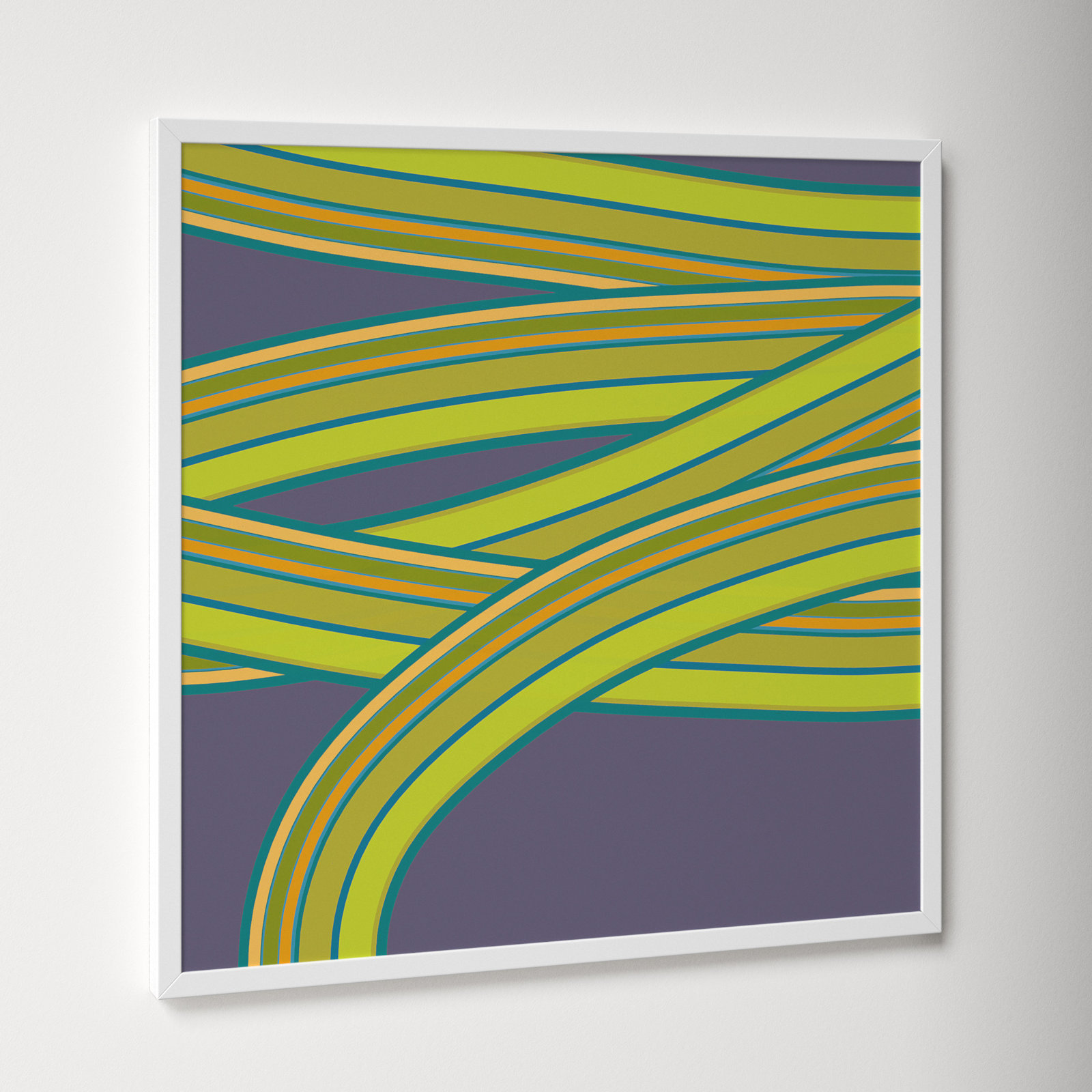 Twist Series I "Hemp Twist" Print, White, 30" H x 30" W x 1.25" D