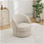 Fauteuil d'appoint pivotant en cuir Gream Top-grain, 360 ° lisse Spin, chaise longue moderne de style Mid-Century pour le salon / bureau-191176630