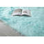 Tapis turquoise touffeté à la main-1005867003