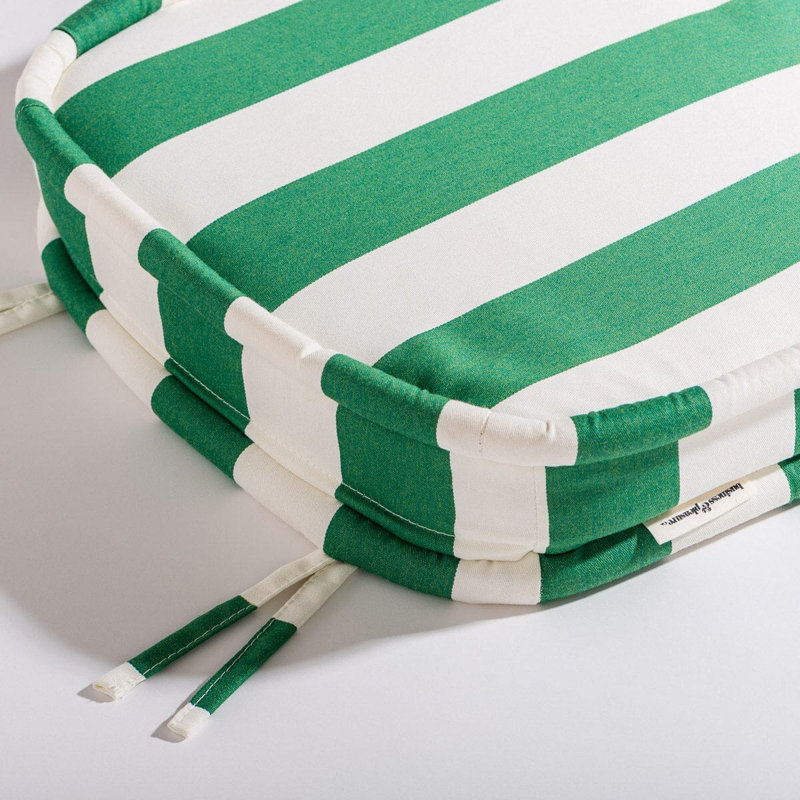 AL Fresco Dining Chair Cushion, Green/White