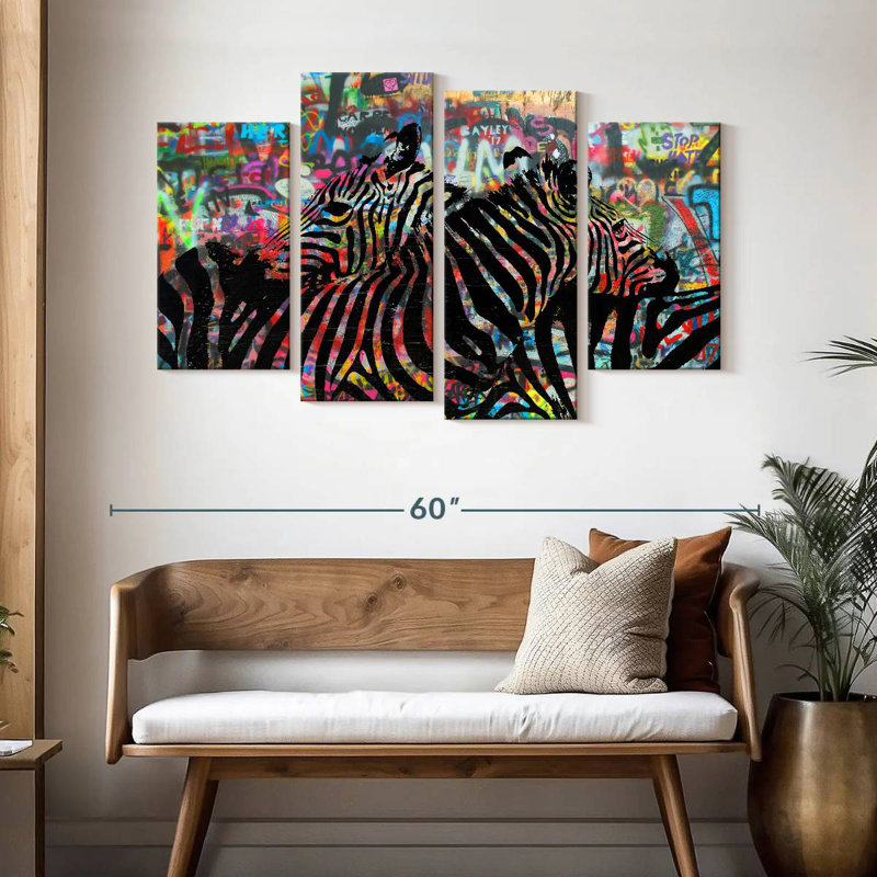 Brampt Graffiti Zebras, 32" H x 52" W