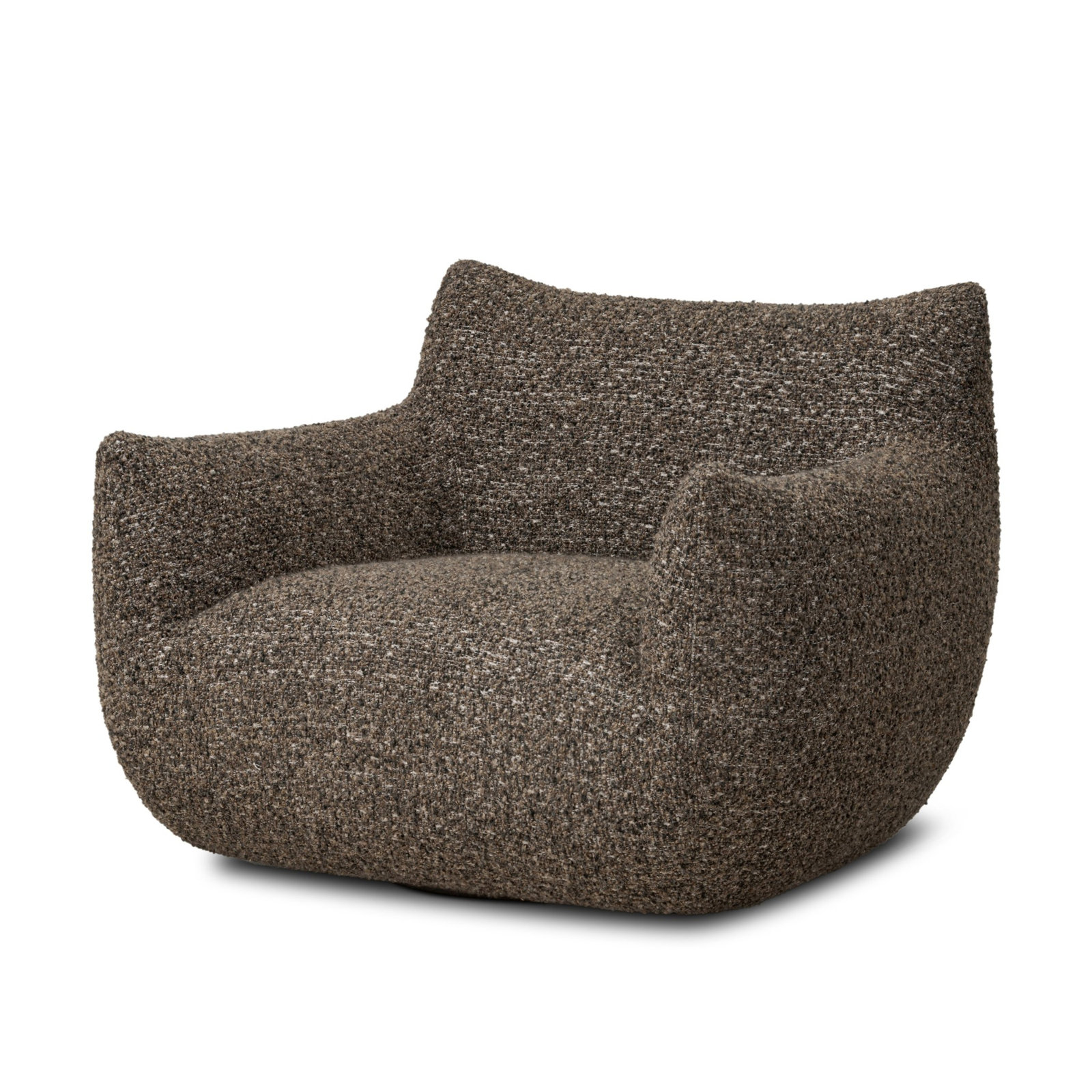 Nowthen Upholstered Swivel Armchair, Ivan Granite Boucle