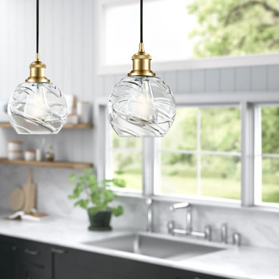 Luminaire suspendu sphère 1 lumière Aanya