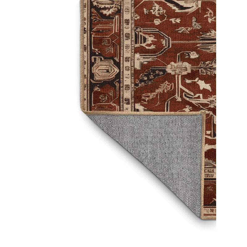 Tapis brun lavable à la machine, Rectangle 7 pi x 9 pi