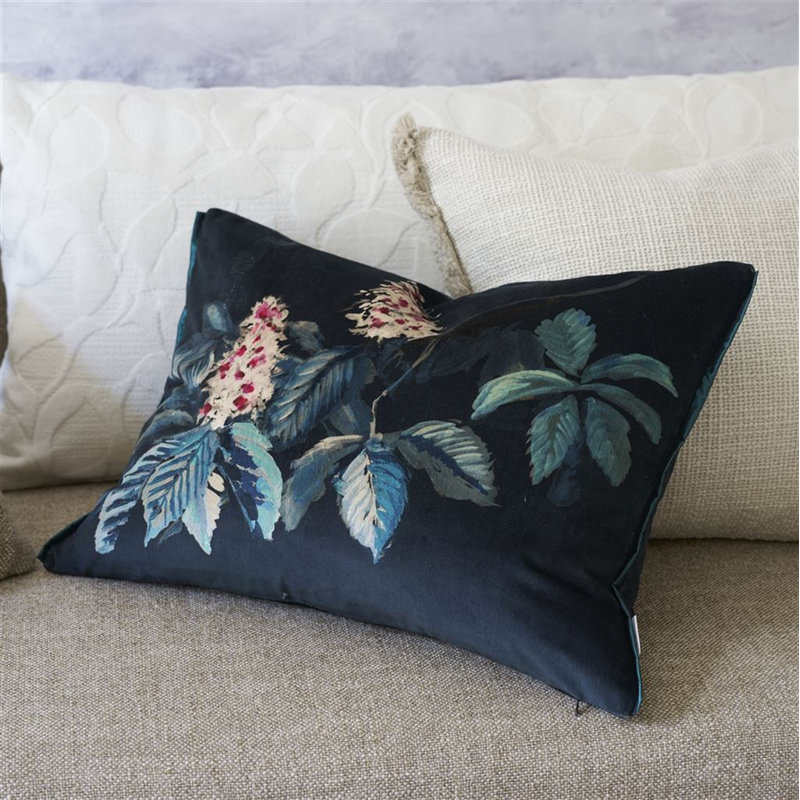 Pasqueflower Decorative Pillow, Indigo