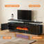 Meuble télé 70 po à 2 niveaux avec foyer électrique de 36 po et centre de divertissement pour téléviseur de 80 po ou moins-226646648-228411344