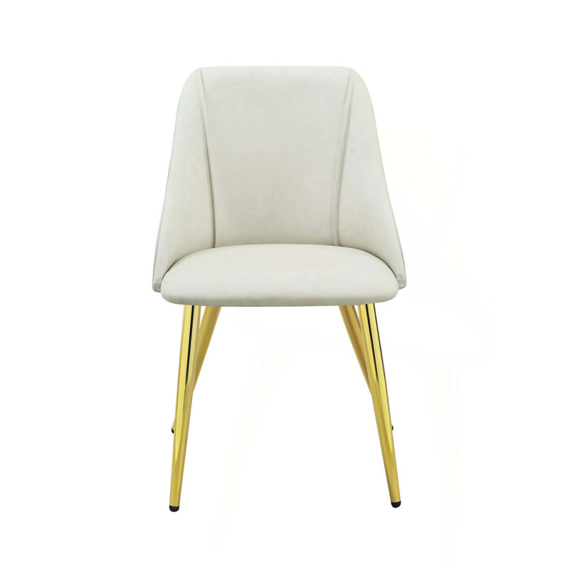 Chaise d'appoint blanche en cuir synthétique, ensemble de 2