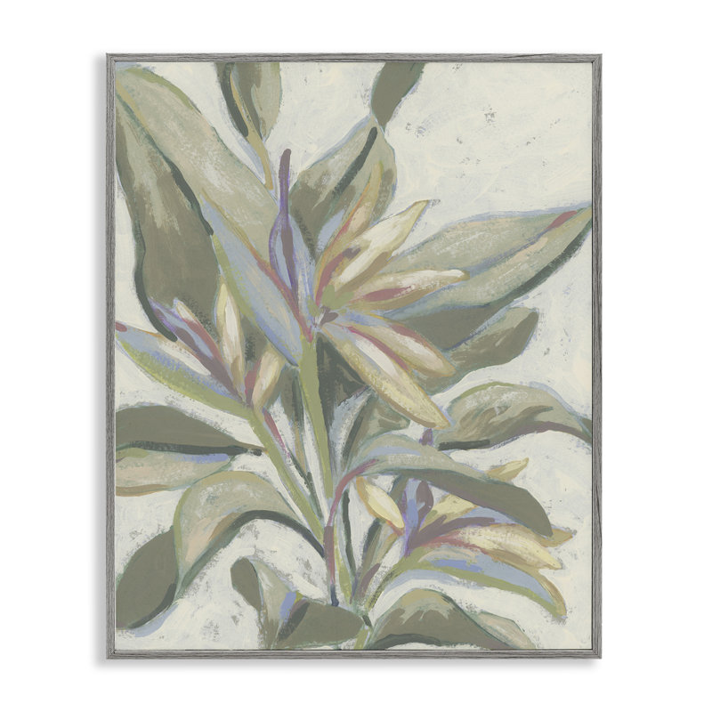 Feuilles de paradis pastel, giclée encadrée, design par June Erica Vess, H 30 po x l 24 po, Estampe numérique Farmhouse